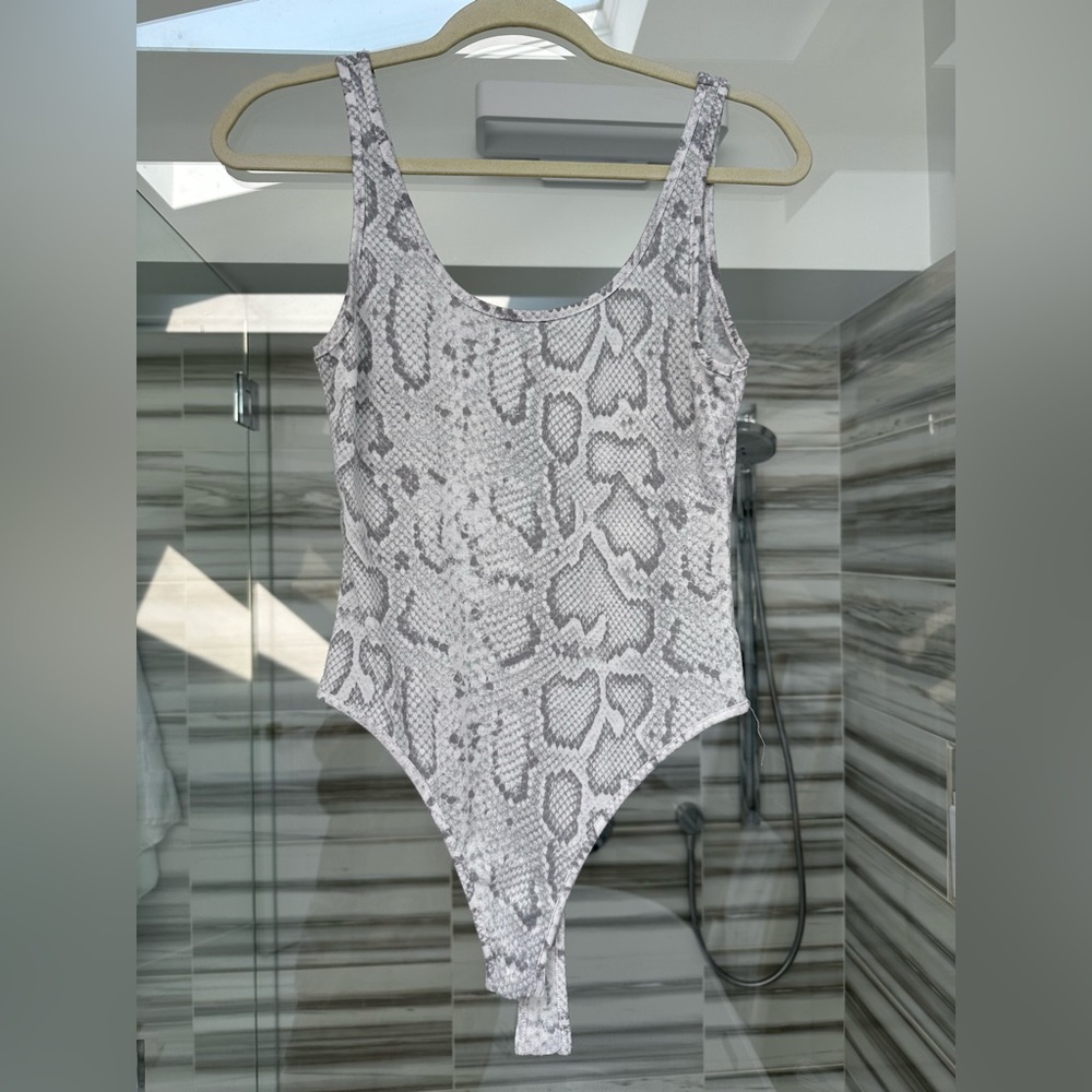 Superdown animal print bodysuit